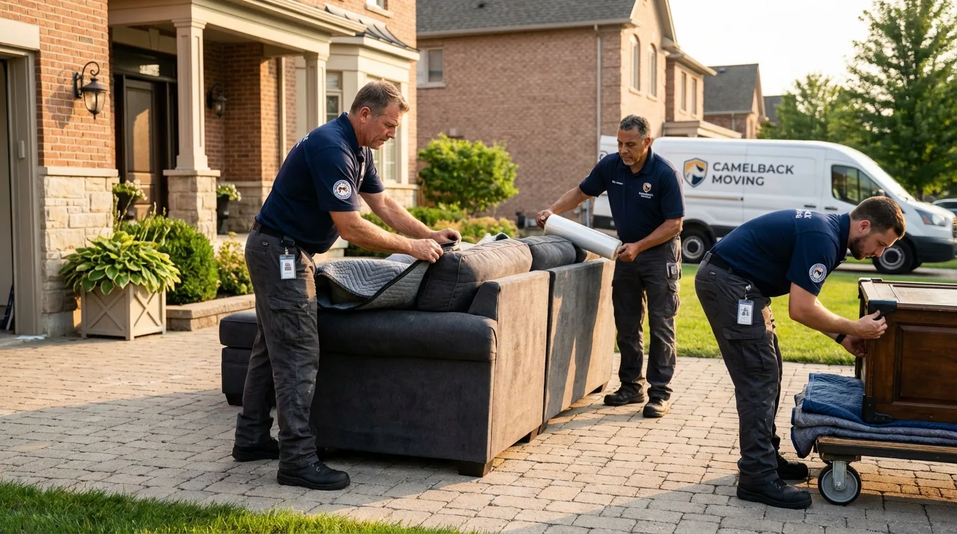 Large estate moving crew wrapping furniture in Eagar, AZ